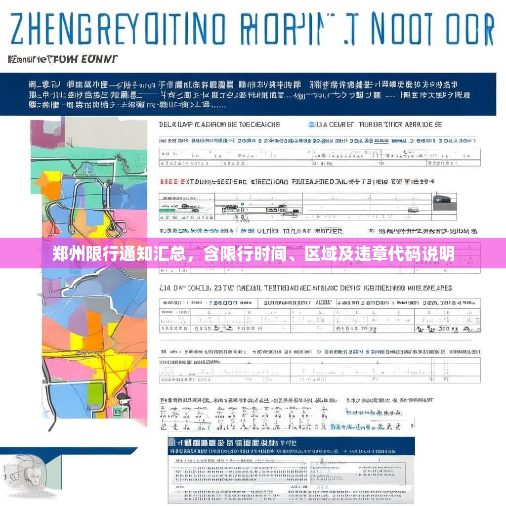 郑州限行通知汇总，含限行时间、区域及违章代码说明