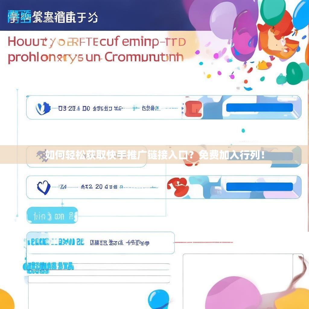 如何轻松获取快手推广链接入口?免费加入行列!