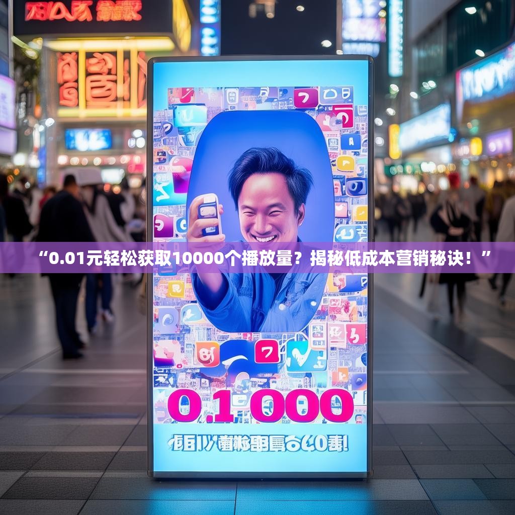 “0.01元轻松获取10000个播放量？揭秘低成本营销秘诀！”